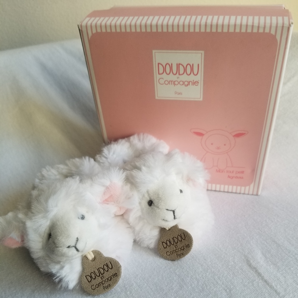 Plush Rattle Baby Slippers